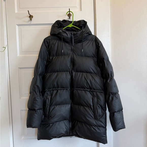 Rains Alta Long Puffer String Black M - Picture 2 of 4